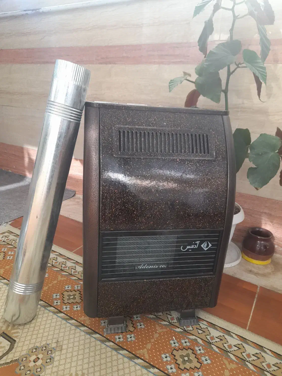 بخاری  با دودکش  در حد نو|بخاری، هیتر، شومینه|شوش, |دیوار