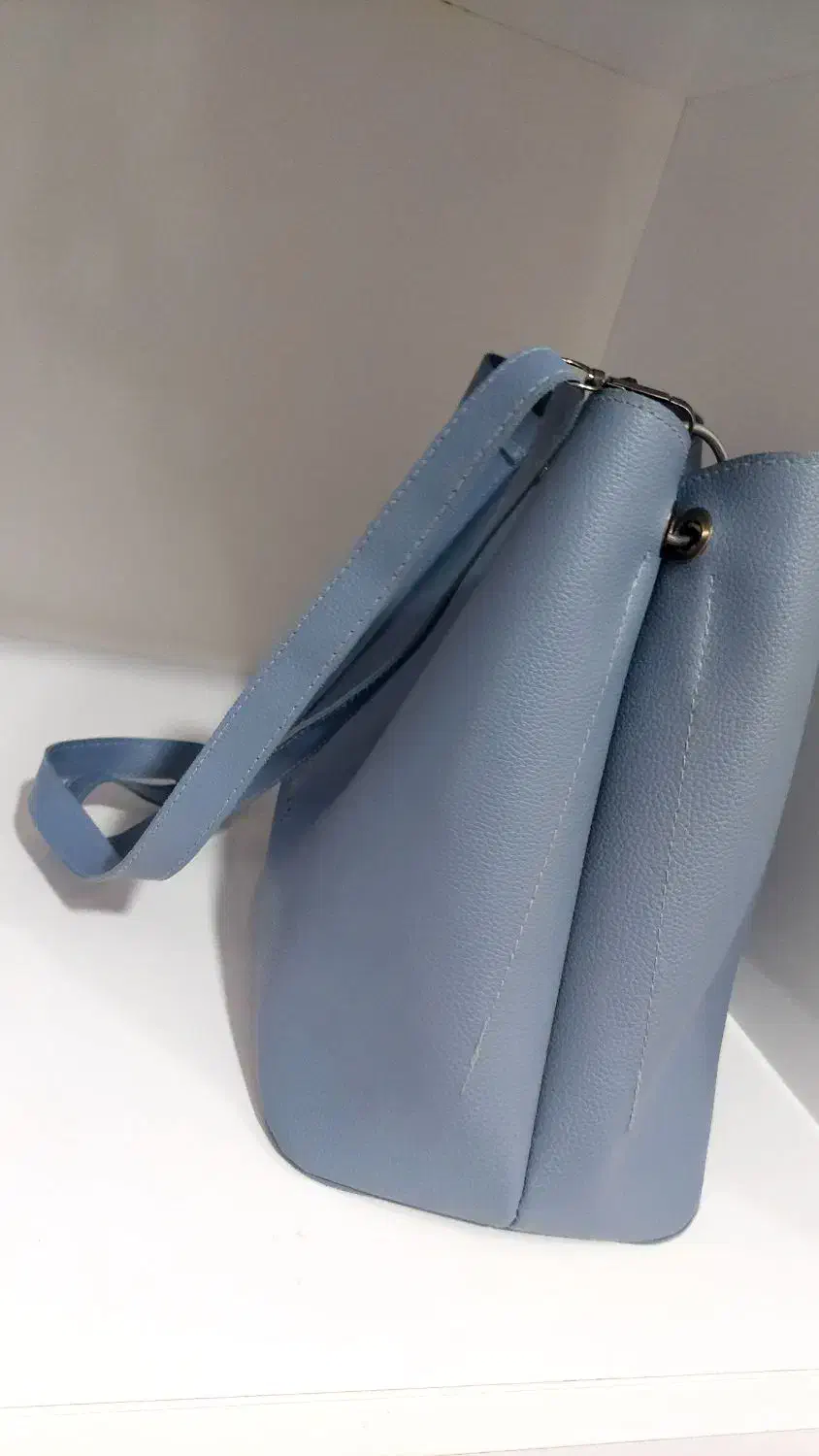 کیف چرم آبی آسمانی روشن|کیف، کفش، کمربند|تبریز, |دیوار