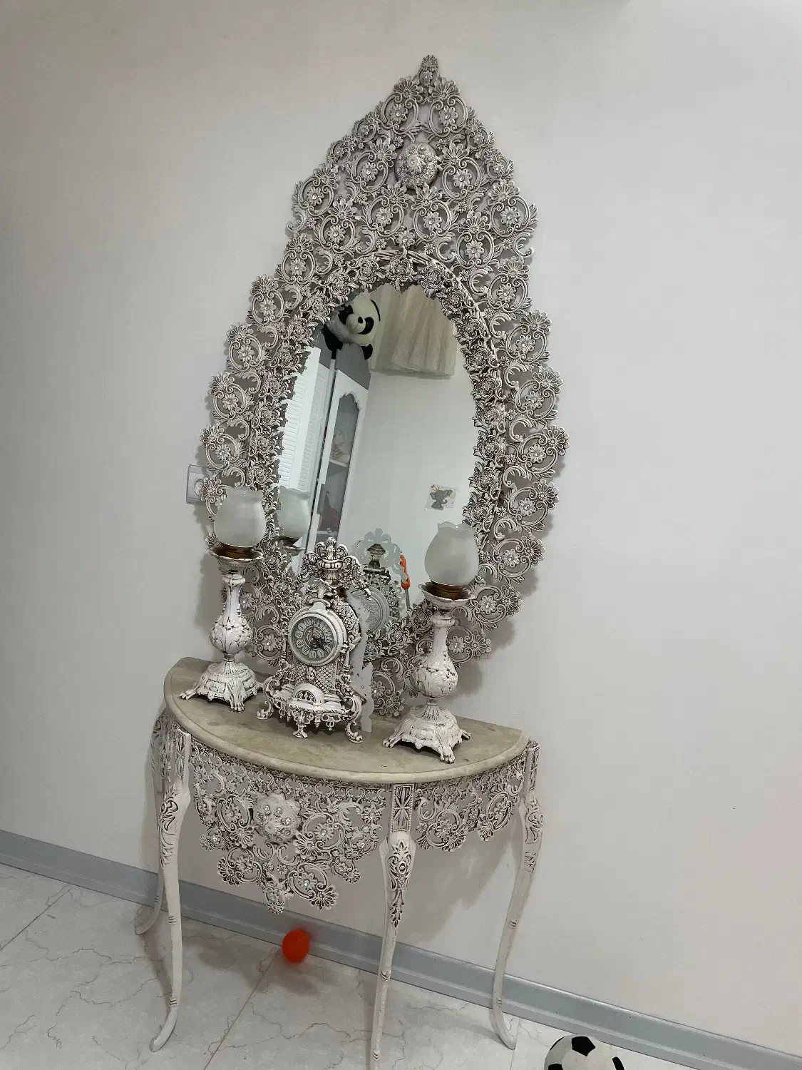 آینه شمعدان سلطنتی بسیار زیبا|بوفه، ویترین، کنسول|لنجان, |دیوار