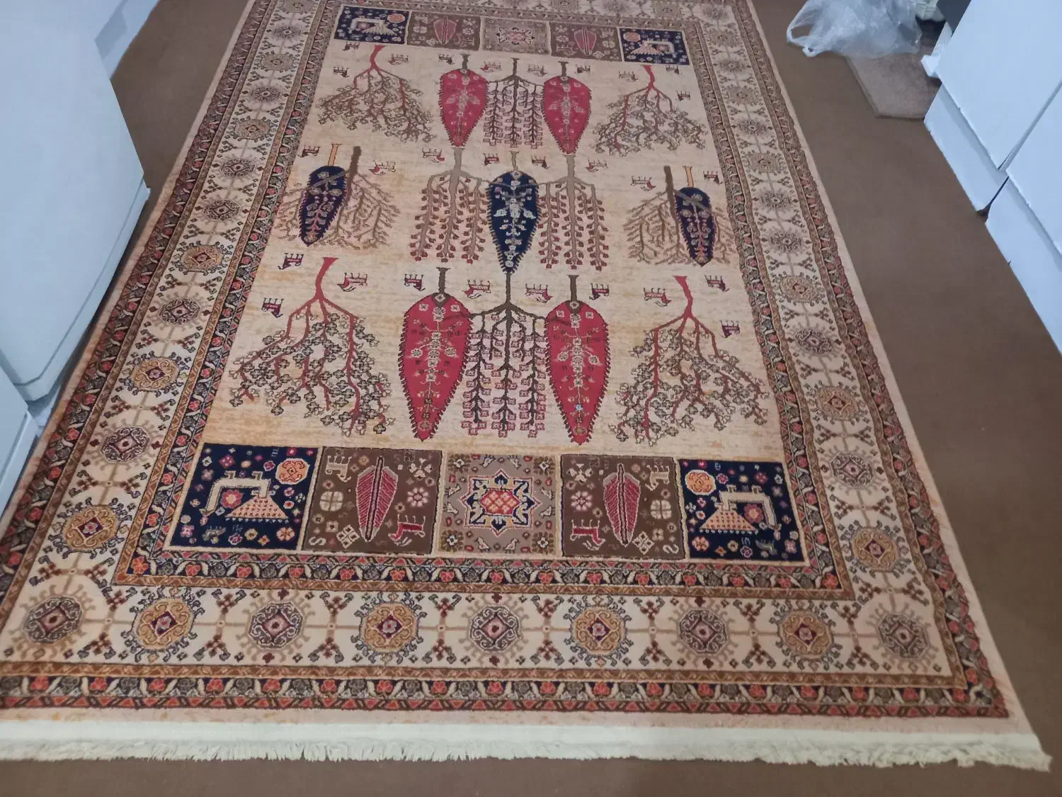 یک قالیچه ۴متری به همراه پادری|فرش|اهواز, سپیدار|دیوار