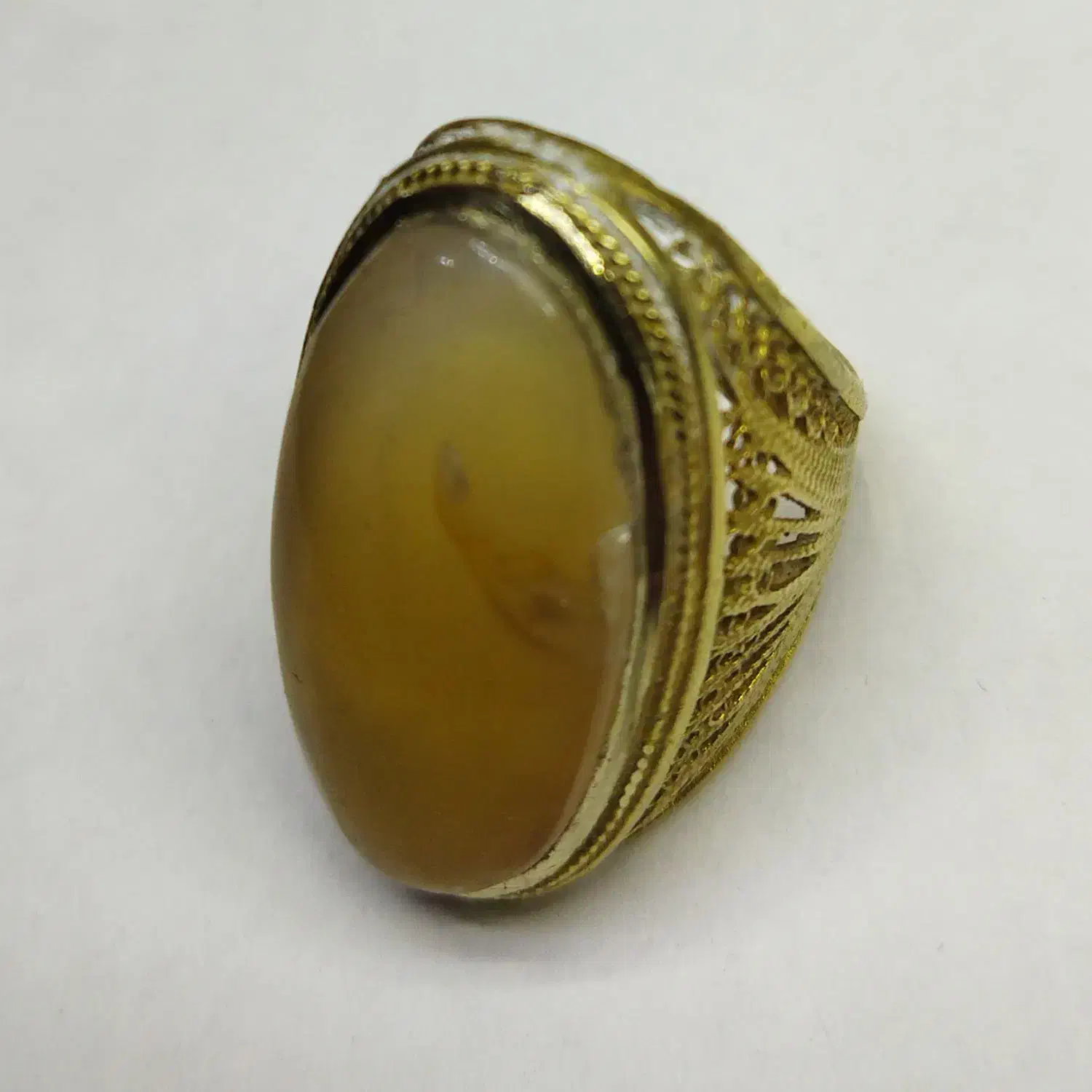 انگشتر برنجی نگین عقیق اصل معدنی|بدلیجات|شیراز, شهرک سعدی|دیوار