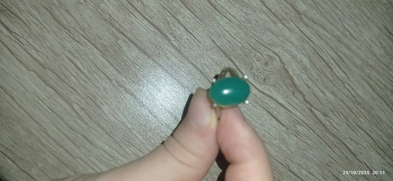 انگشتر نقره با نگین عقیق سبز|جواهرات|کرج, حصارک بالا|دیوار