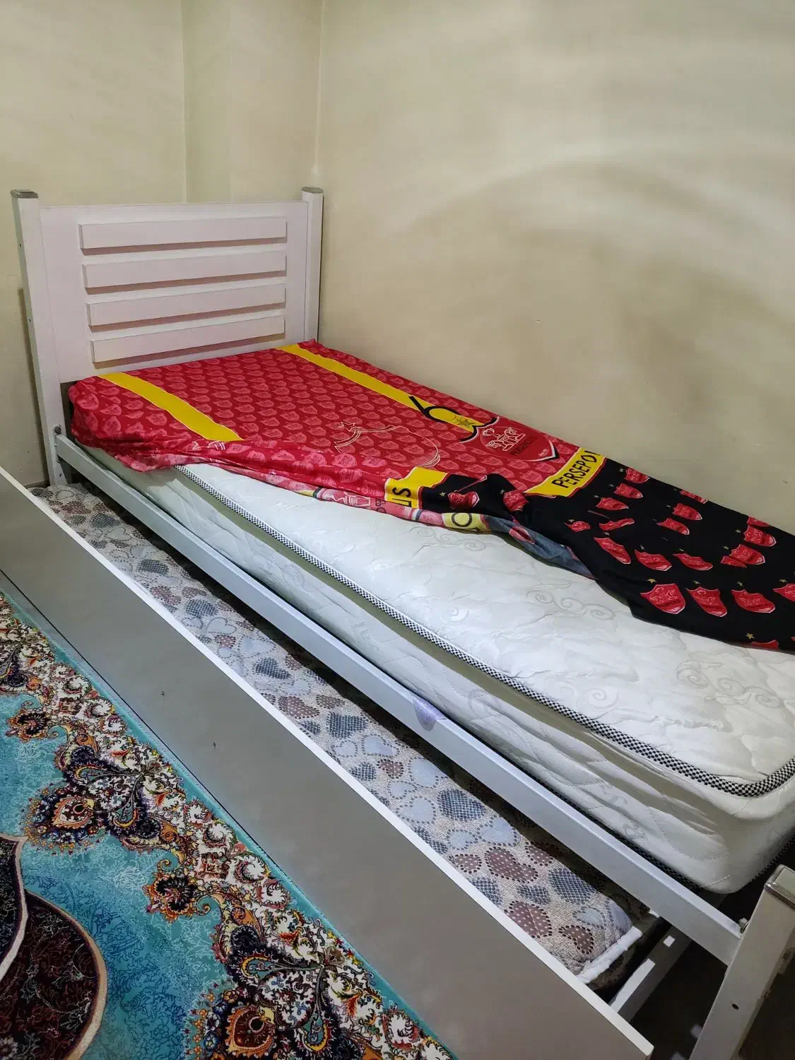 دو تخت خواب کم جا کشو تخت|تخت و سرویس خواب|قدس, شهر‌قدس|دیوار