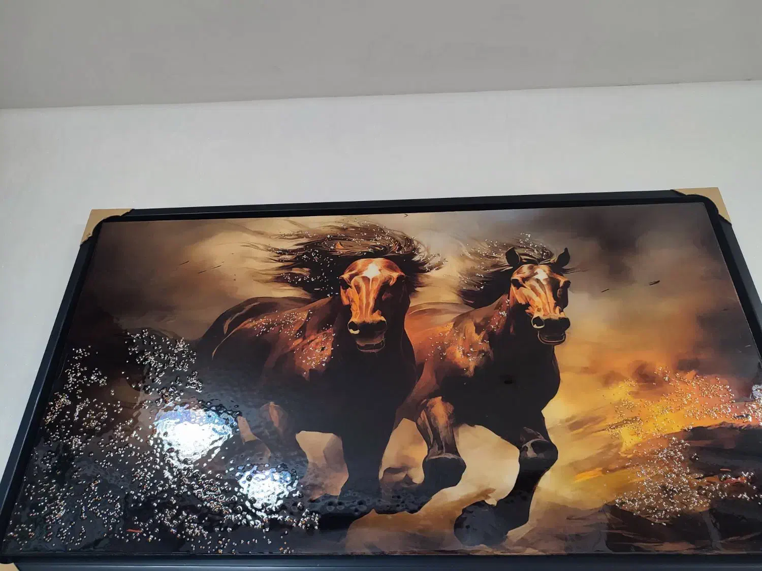 تابلوی نقاشی دوتاعکس اسب زیبادرحال دوندگی|تابلو، نقاشی، عکس|بوکان, |دیوار