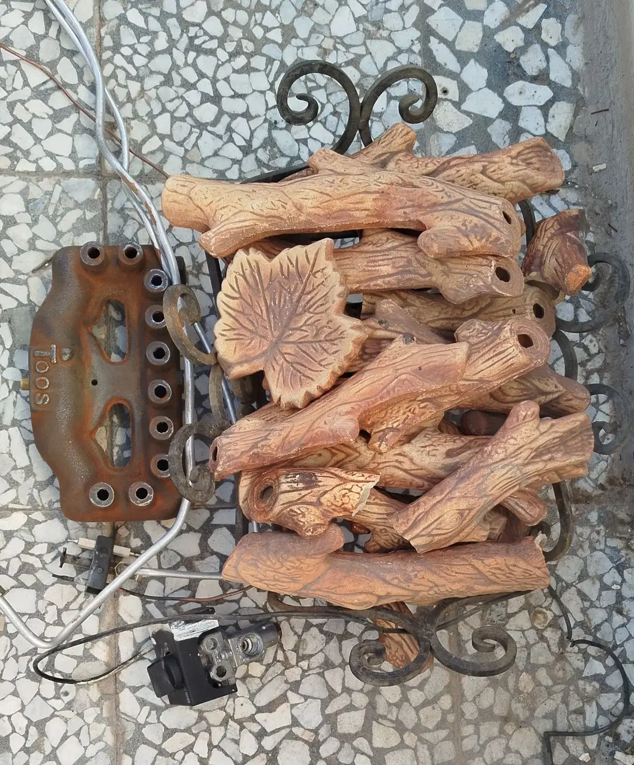 مشعل شومینه به همراه لوازم شومینه|بخاری، هیتر، شومینه|زنجان, |دیوار