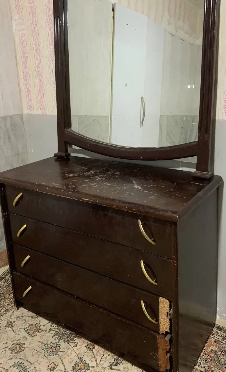 ست قهوه ای چوب|بوفه، ویترین، کنسول|مشهد, اروند|دیوار