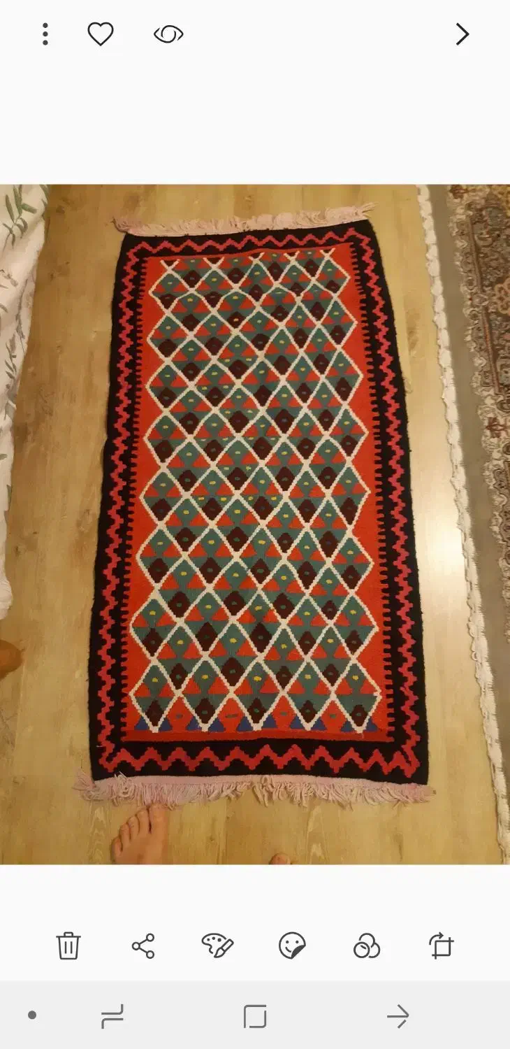 گلیم دستباف قشقایی واقعا در حد نو|گلیم، جاجیم، گبه|ارومیه, |دیوار