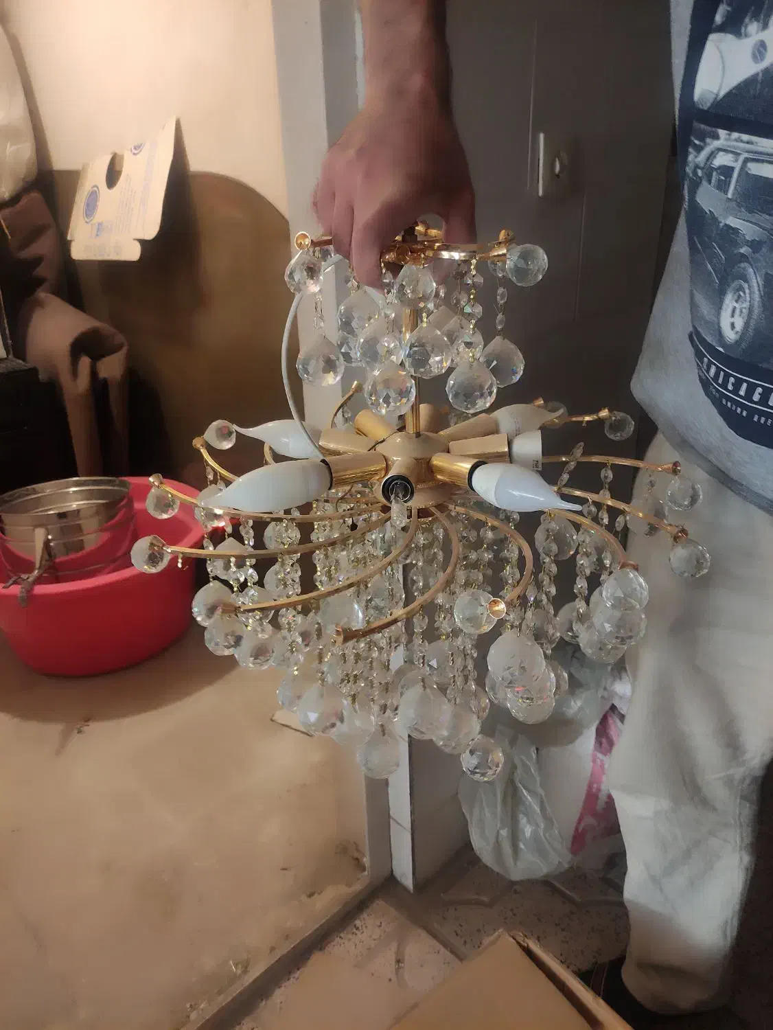 لوستر شیشه ای ،کاملا سالم و شیک|لوستر و چراغ آویز|کرمان, |دیوار