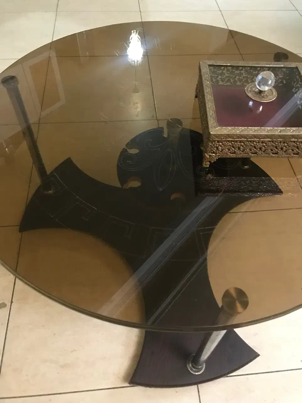 میز شیشه ای چوبی و شکلاتی|میز و صندلی غذاخوری|تهران, ازگل|دیوار