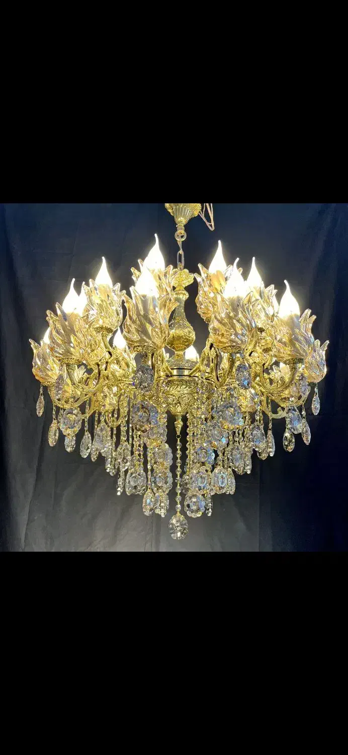 لوستر الماس. برنجی و برنج 30شعله. Ak light 5|لوستر و چراغ آویز|تهران, نعمت‌آباد|دیوار