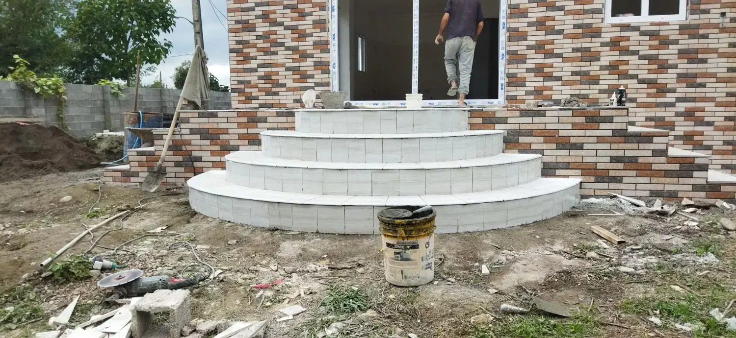 کار بنایی آجر چینی بلوک چینی موزاییک کاری|خدمات پیشه و مهارت|رشت, دخانیات|دیوار