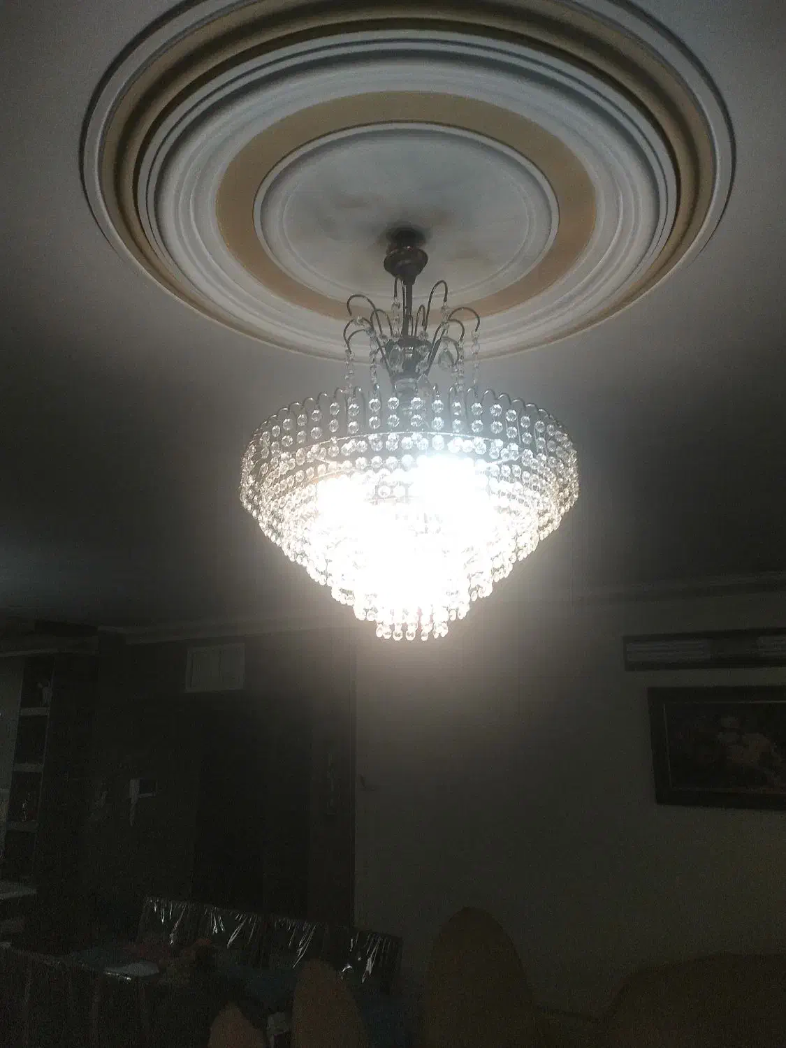 3تالوستر کریستالی بدنه برنز|لوستر و چراغ آویز|فردیس, شهرک گلها|دیوار