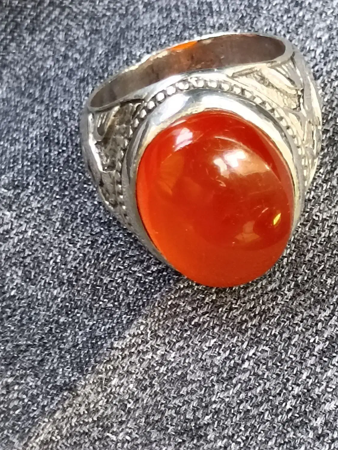 انگشتر نقره با نگین یمنی اصل|جواهرات|رفسنجان, |دیوار