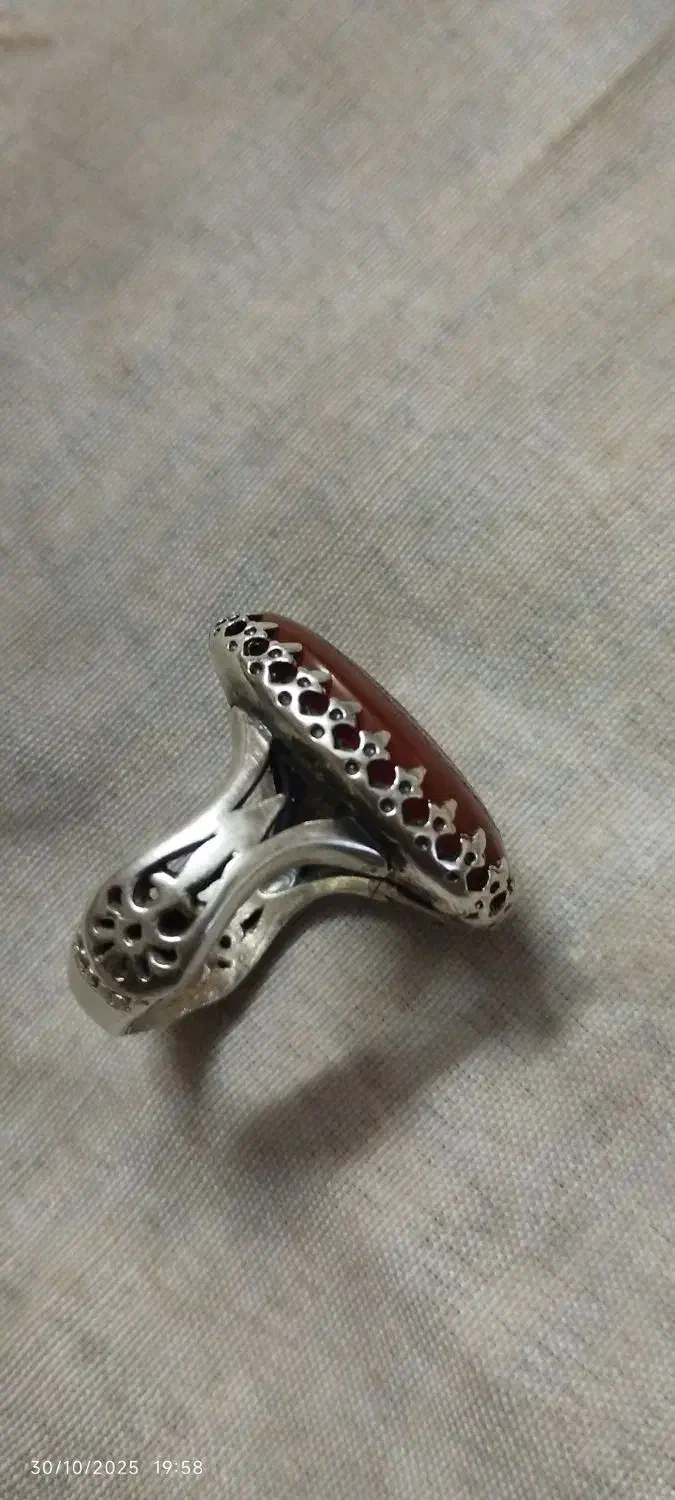 انگشتر نقره عیار بالا 925 عقیق صل یمن|جواهرات|برخوار, |دیوار