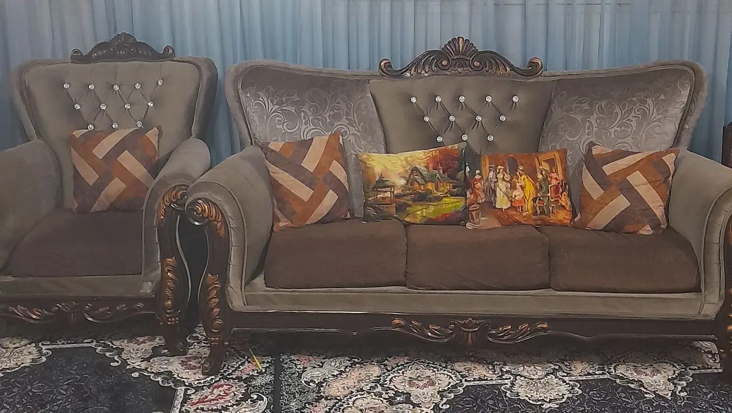 مبل نیمه راحتی سالم|مبلمان خانگی و میز عسلی|قم, بنیاد|دیوار