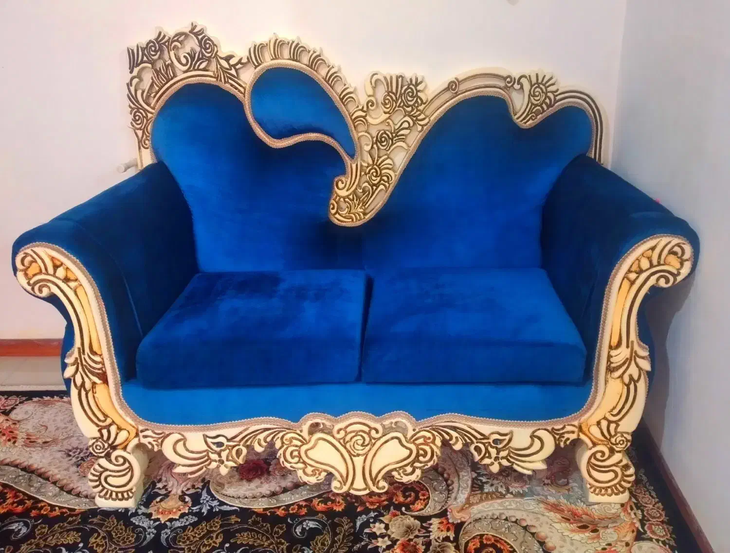 مبل مدل استیل آبی چوب راش / فوری فوری|مبلمان خانگی و میز عسلی|اشتهارد, |دیوار