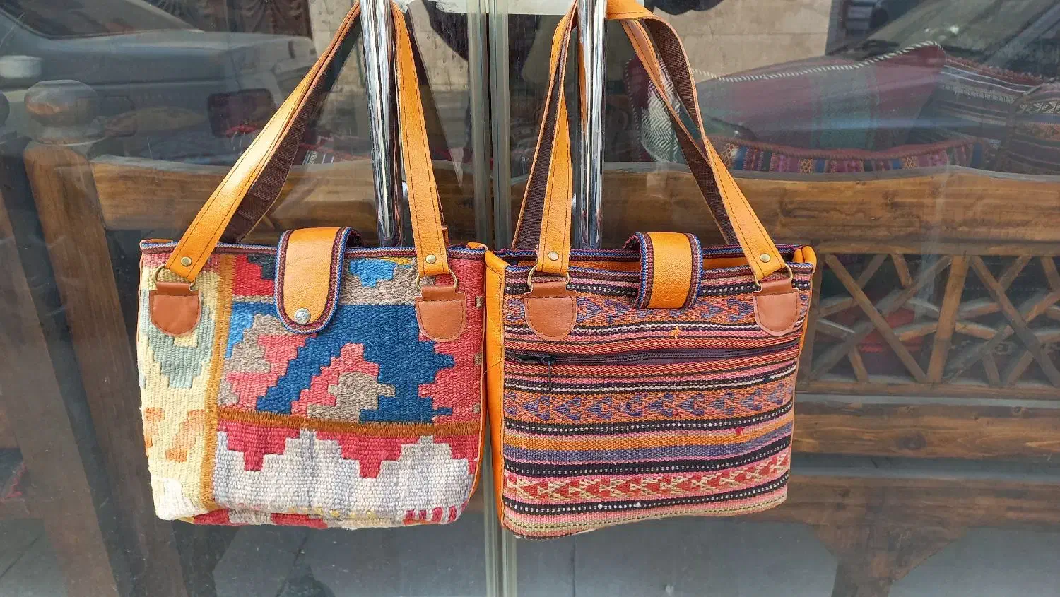 کیف دستی دستبافت قشقایی|گلیم، جاجیم، گبه|قلعه نو, |دیوار