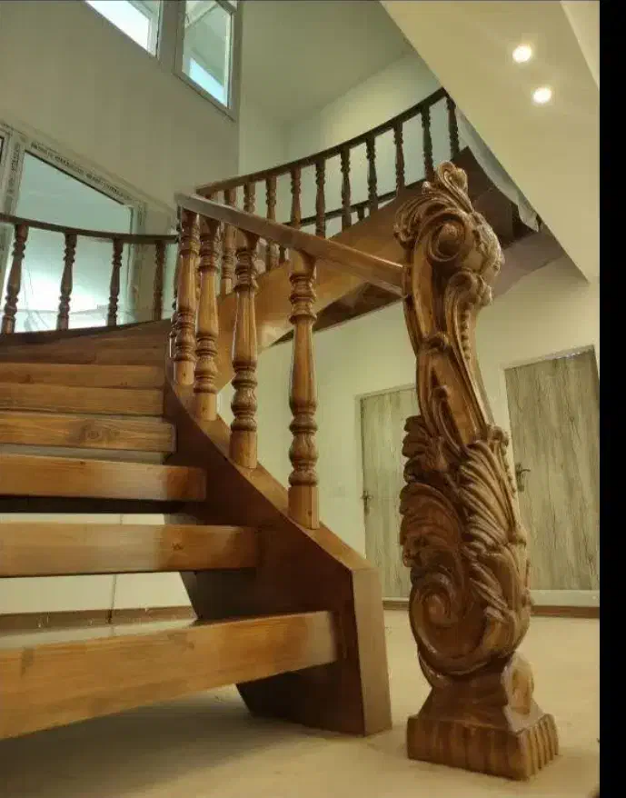 پله ونرده چوبی دوبلکس|خدمات پیشه و مهارت|همدان, |دیوار