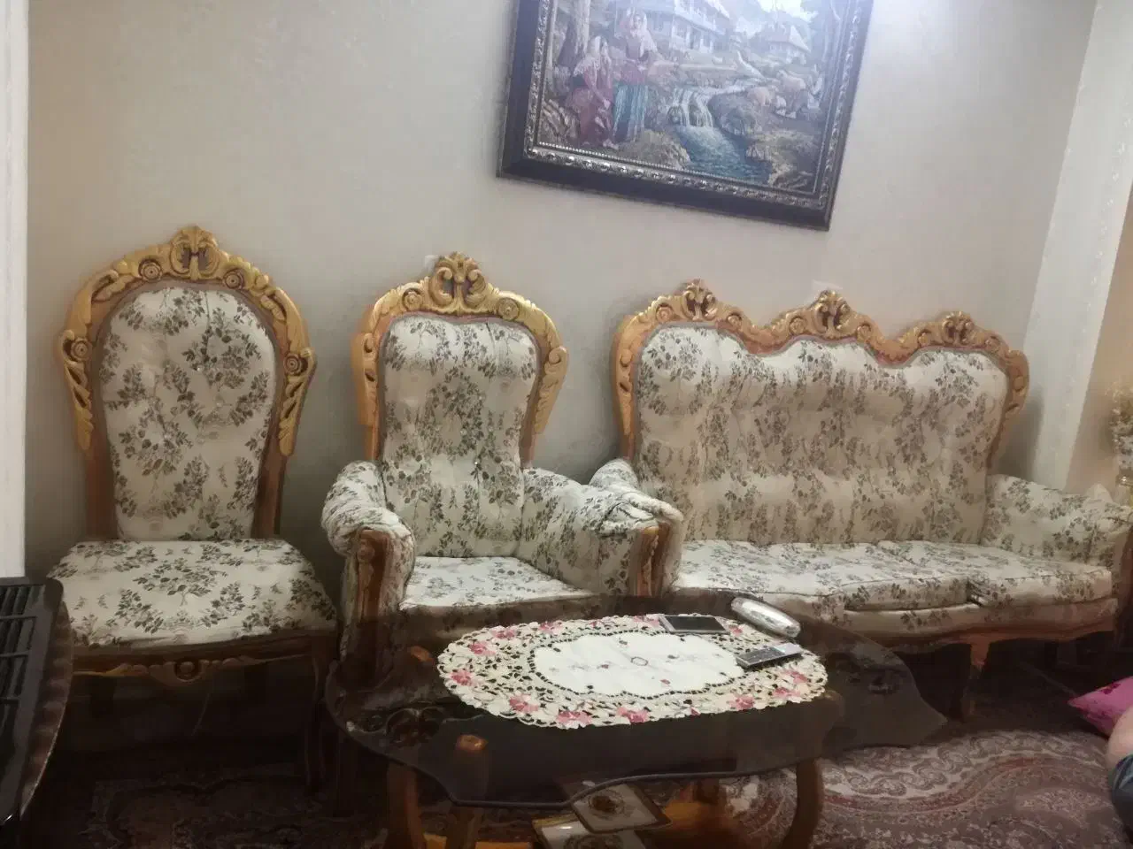 سرویس مبلمان سلطنتی راحتی استیل۹نفره درحد|مبلمان خانگی و میز عسلی|تهران, بریانک|دیوار