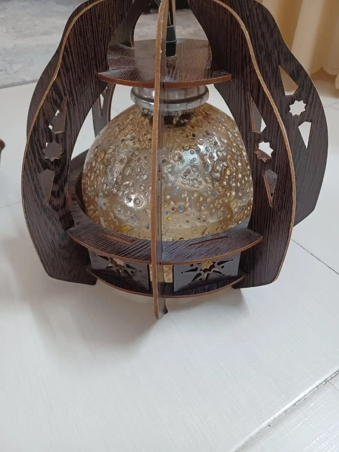 لوستر چوبی ۲ عدد باهم|لوستر و چراغ آویز|پردیس, فاز ۴|دیوار