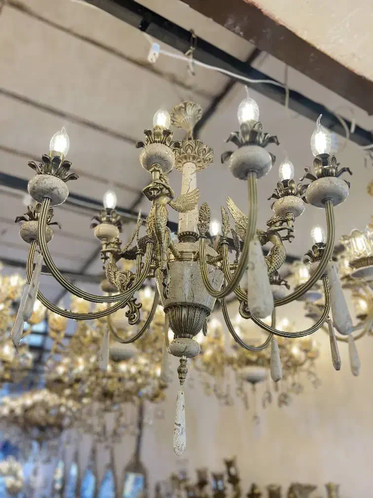 لوستر نئوکلاسیک برنز|لوستر و چراغ آویز|قم, کاسه گران|دیوار