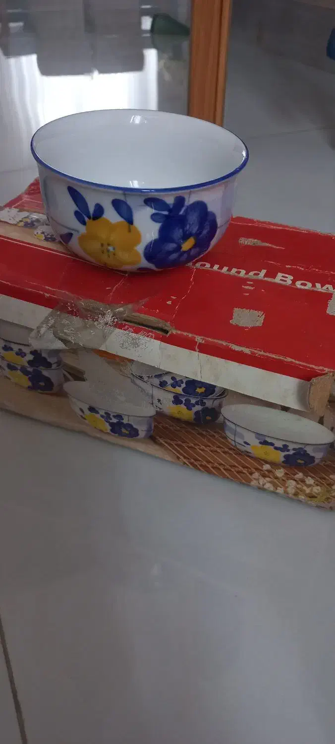 شراب خوری ترک کاسه گل پنبه بستنی خوری گل پنبه|ظروف سرو و پذیرایی|رشت, معلم|دیوار