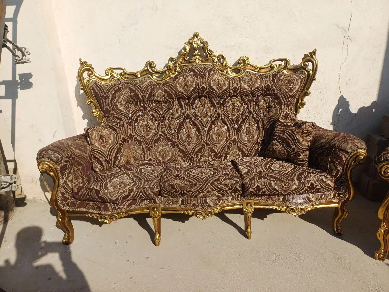 مبل سلطنتی ۹ نفره چوب راش|مبلمان خانگی و میز عسلی|پاکدشت, پاکدشت (مامازند)|دیوار