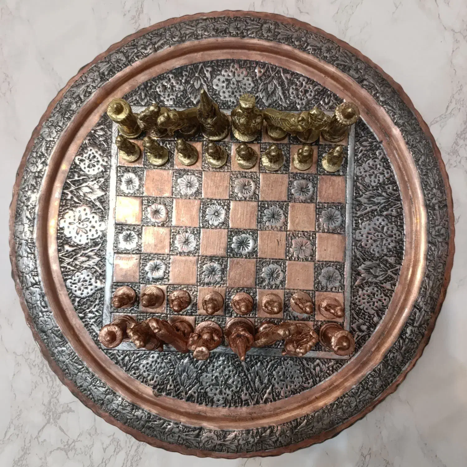 ست شطرنج مس و برنج کلکسیونی|کلکسیون اشیاء عتیقه|تهران, وردآورد|دیوار