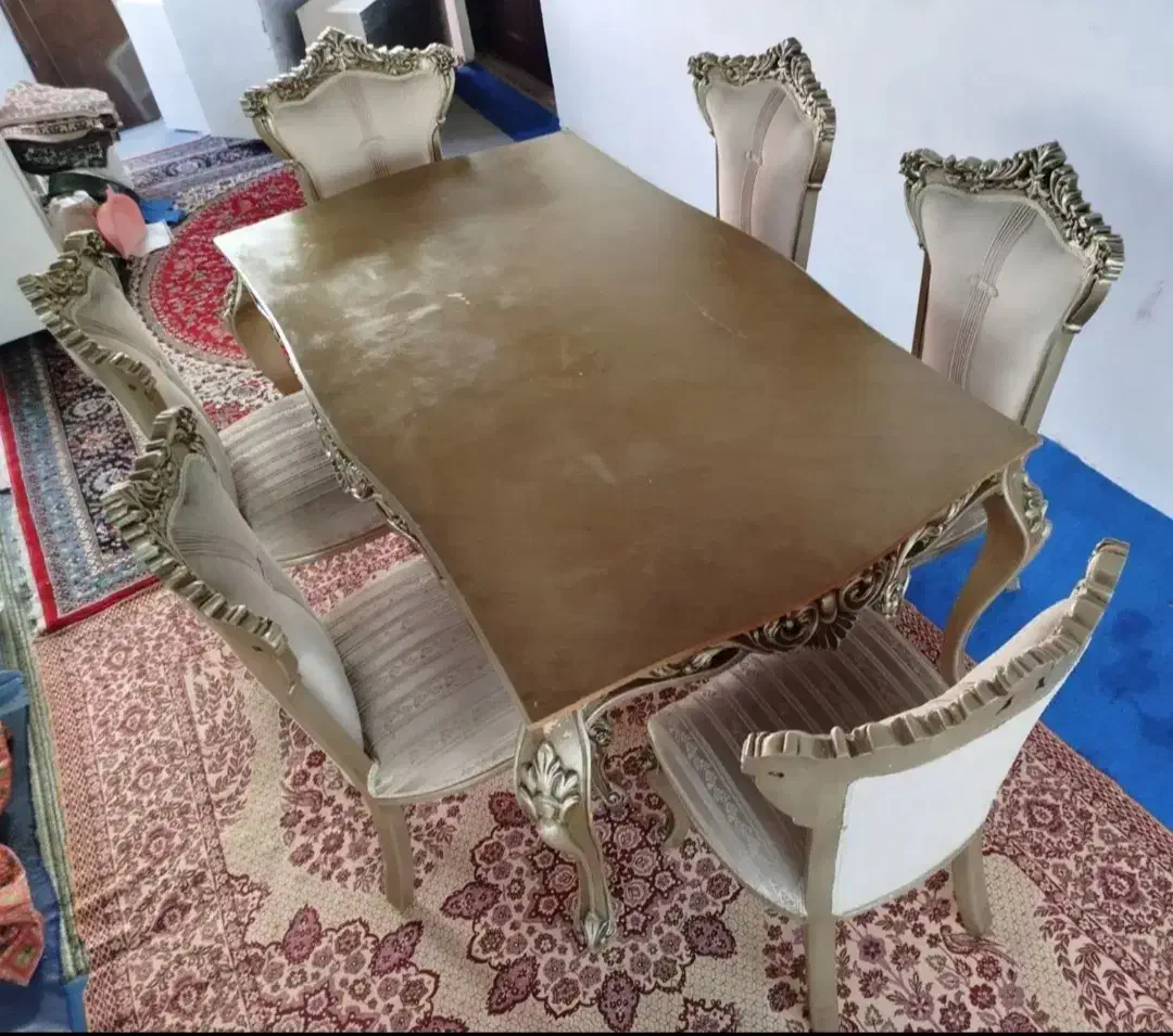 میز و صندلی ناهارخوری 6 نفره سلطنتی|میز و صندلی غذاخوری|رشت, سلیمانداراب|دیوار