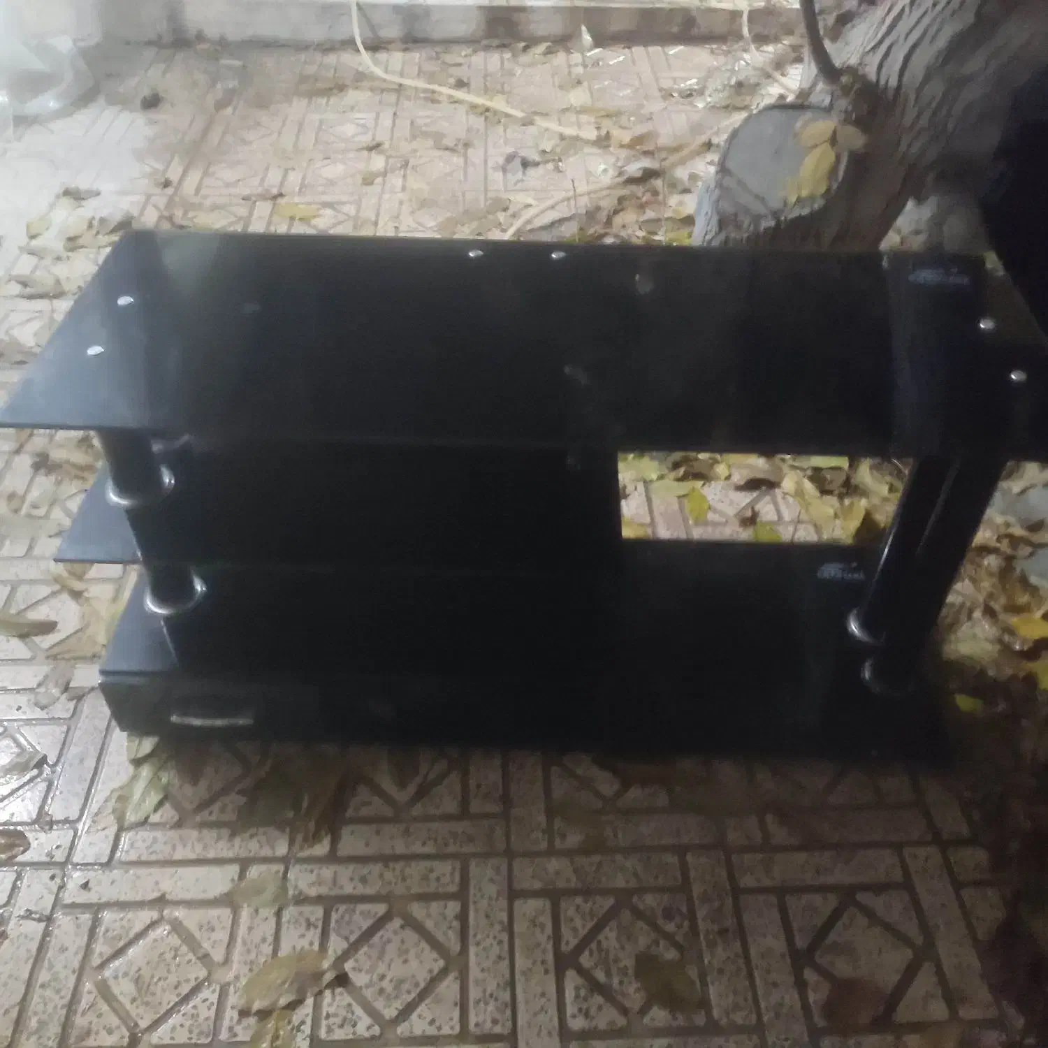 فروش میز شبشه ای سه طبقه دوکشاب|میز تلویزیون|سامان, |دیوار