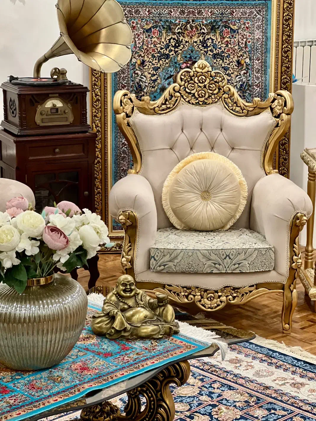 مبلمان مبل استیل سلطنتی در حد نو (جهیزیه)|مبلمان خانگی و میز عسلی|تهران, فرمانیه|دیوار