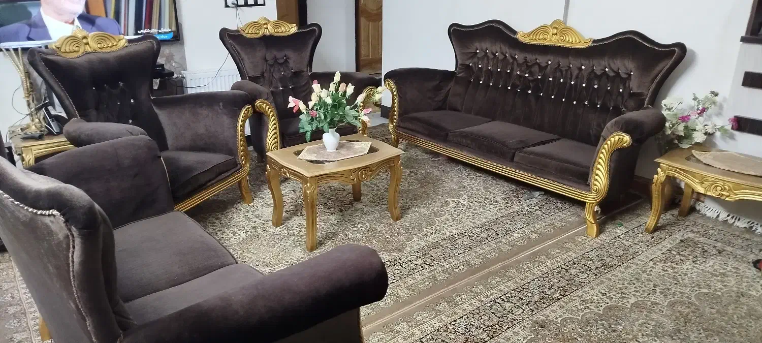 مبل نیمه استیل با غذاخوری ۴ نفره|مبلمان خانگی و میز عسلی|ملایر, |دیوار