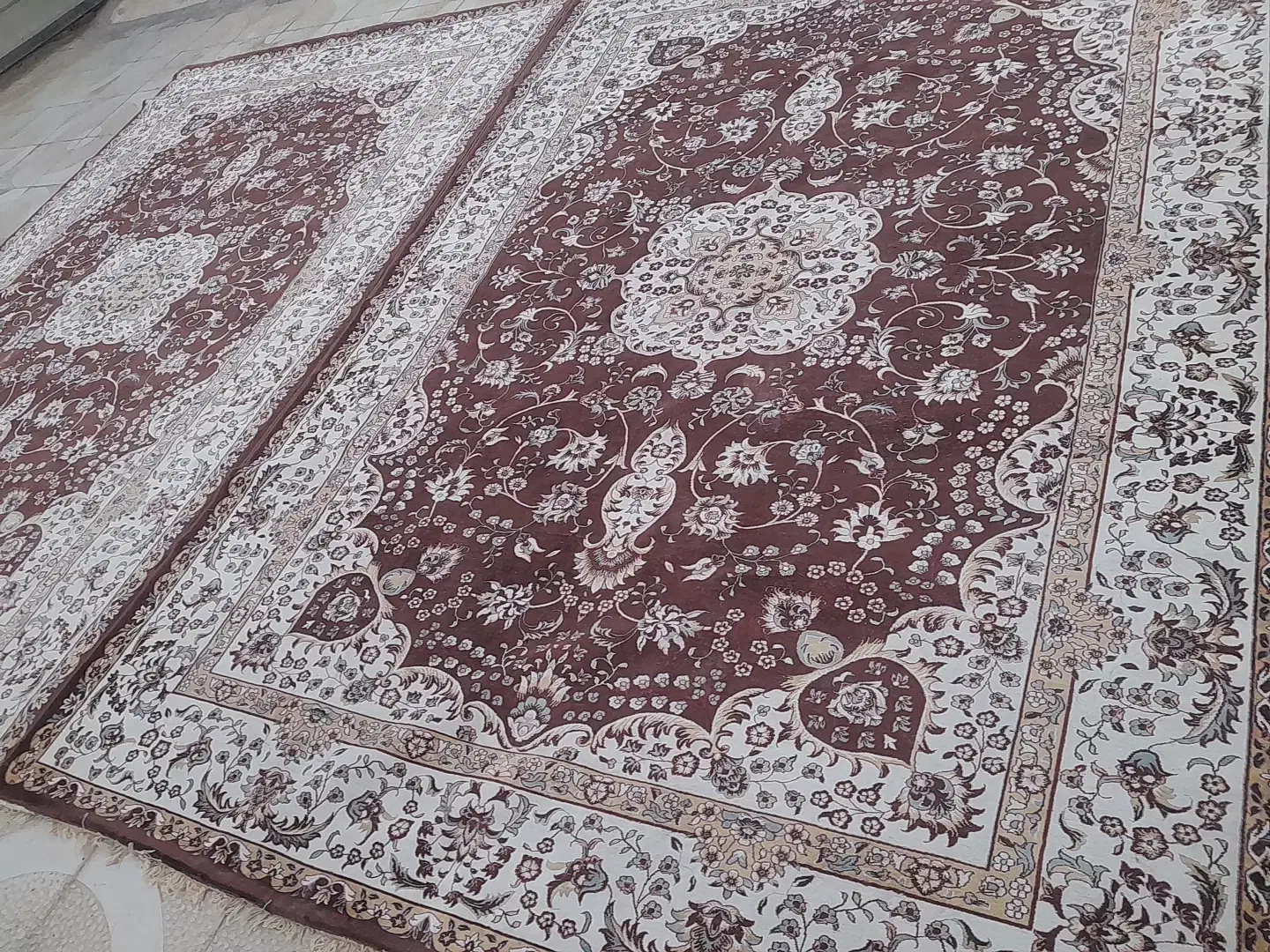 جفت فرش ۹ متری ابریشم|فرش|بجنورد, |دیوار