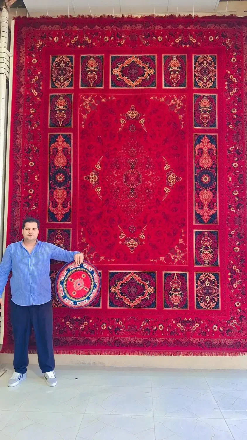 فرح شاد ده رنگ طلایی خشتی ۱۲۰۰|فرش|بوشهر, |دیوار