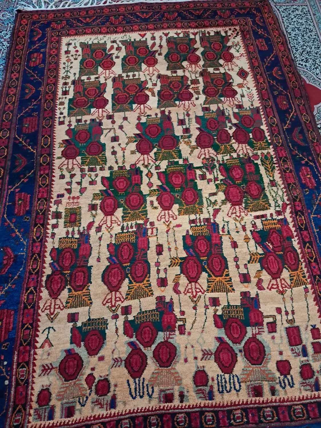 قالی دست باف محلی|فرش|جیرفت, |دیوار