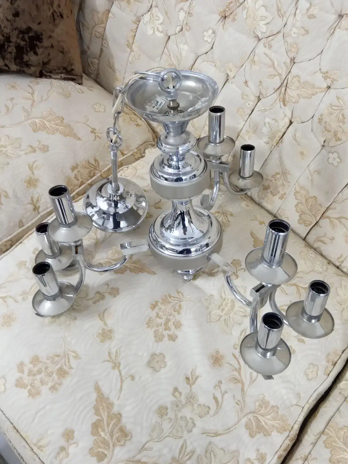 لوستر استیل مهر افروز|لوستر و چراغ آویز|مشهد, شهرآرا|دیوار