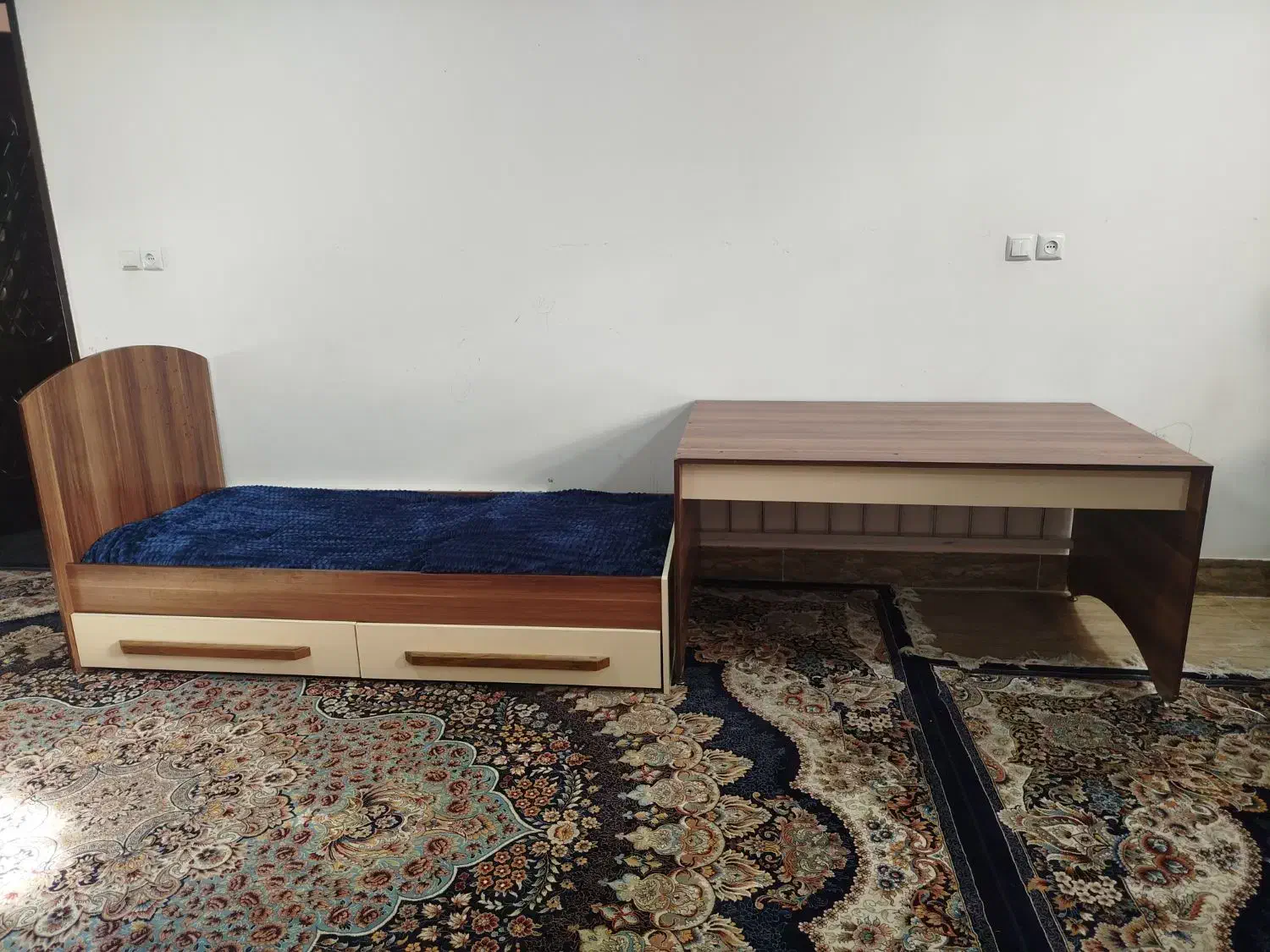 تخت خواب نوجوان بامیز تحریر|تخت و سرویس خواب|مبارکه, |دیوار