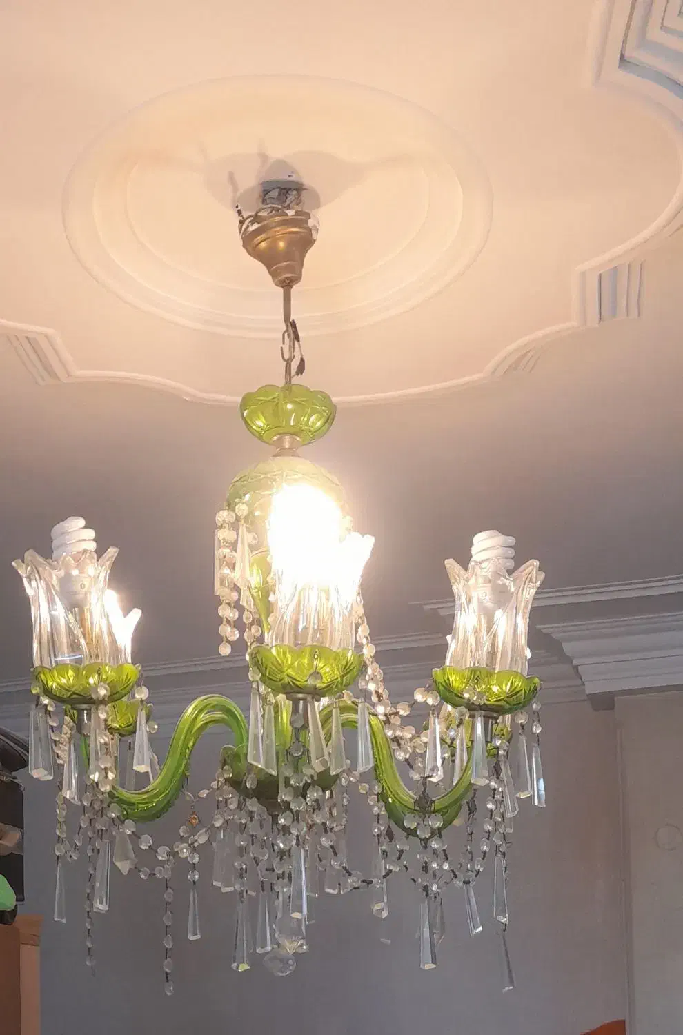 لوستر ۶ شعله سبز|لوستر و چراغ آویز|تهران, دولاب|دیوار