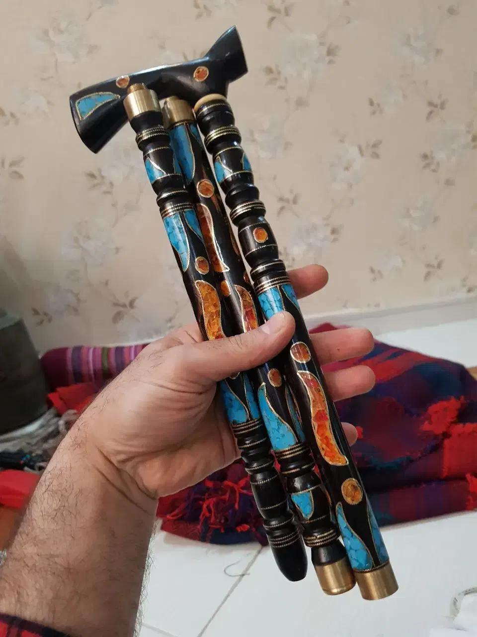 عصای آبنوس|کلکسیون اشیاء عتیقه|کرمانشاه, |دیوار