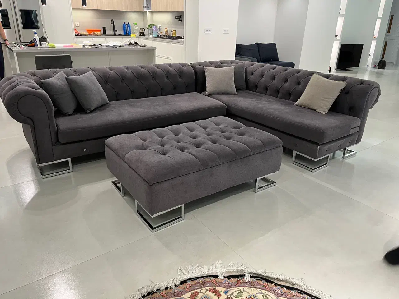 مبل 6 نفره با پاف|مبلمان خانگی و میز عسلی|تهران, قیطریه|دیوار