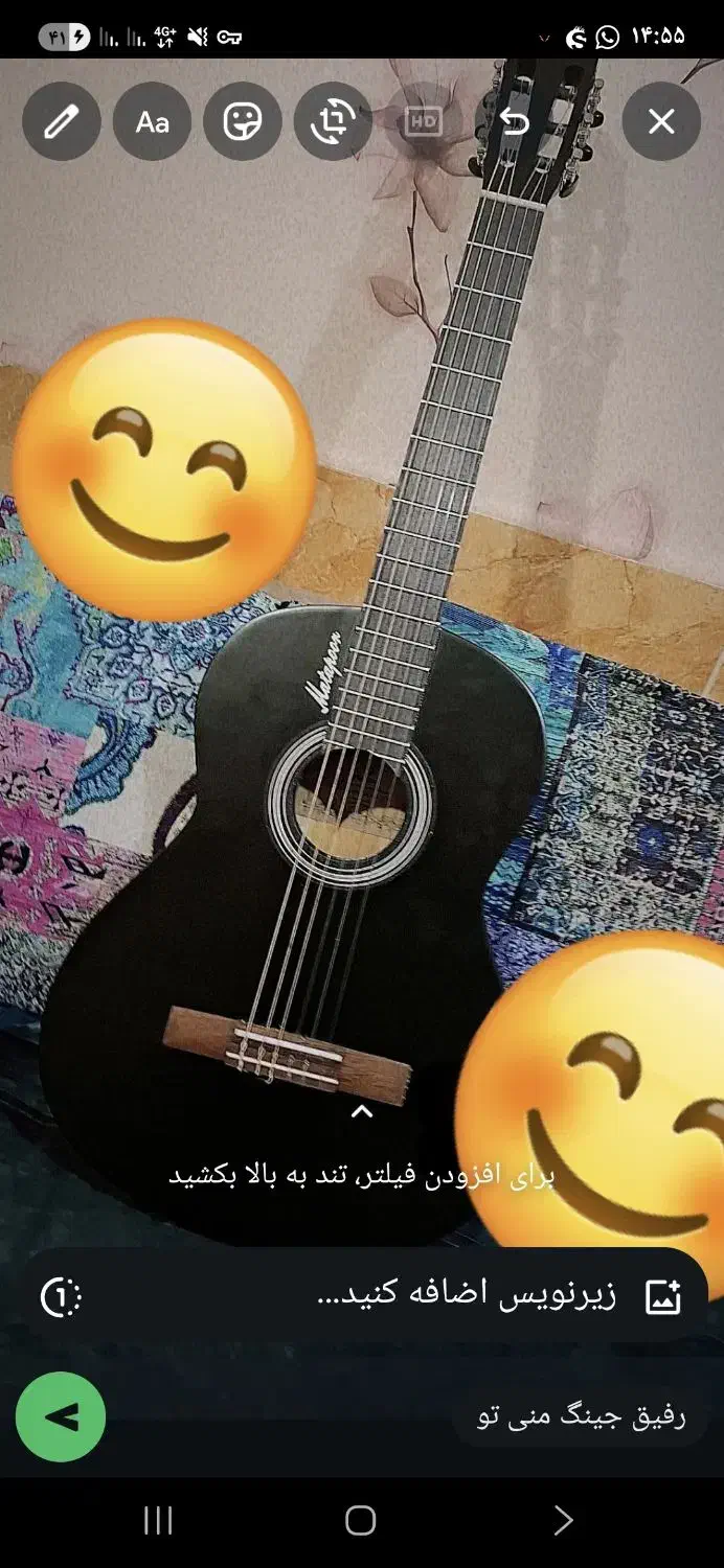 فروش فوری گیتار مشکی خوش رنگ خوشدست|گیتار، بیس، امپلیفایر|ایذه, |دیوار