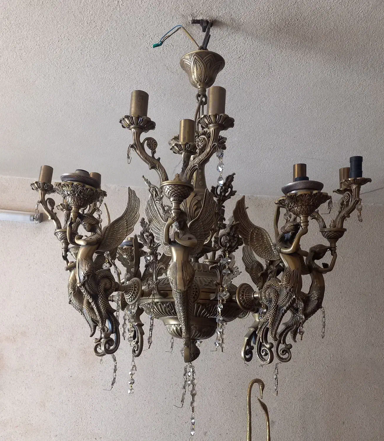 لوستر برنجی|لوستر و چراغ آویز|اراک, |دیوار