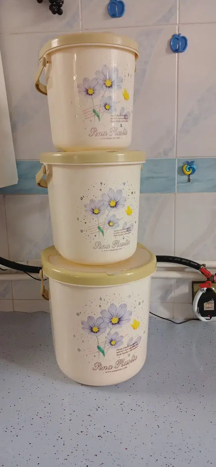 سطل جای برنج و قند وچای|ظروف نگهدارنده، پلاستیکی، یکبارمصرف|روانسر, |دیوار