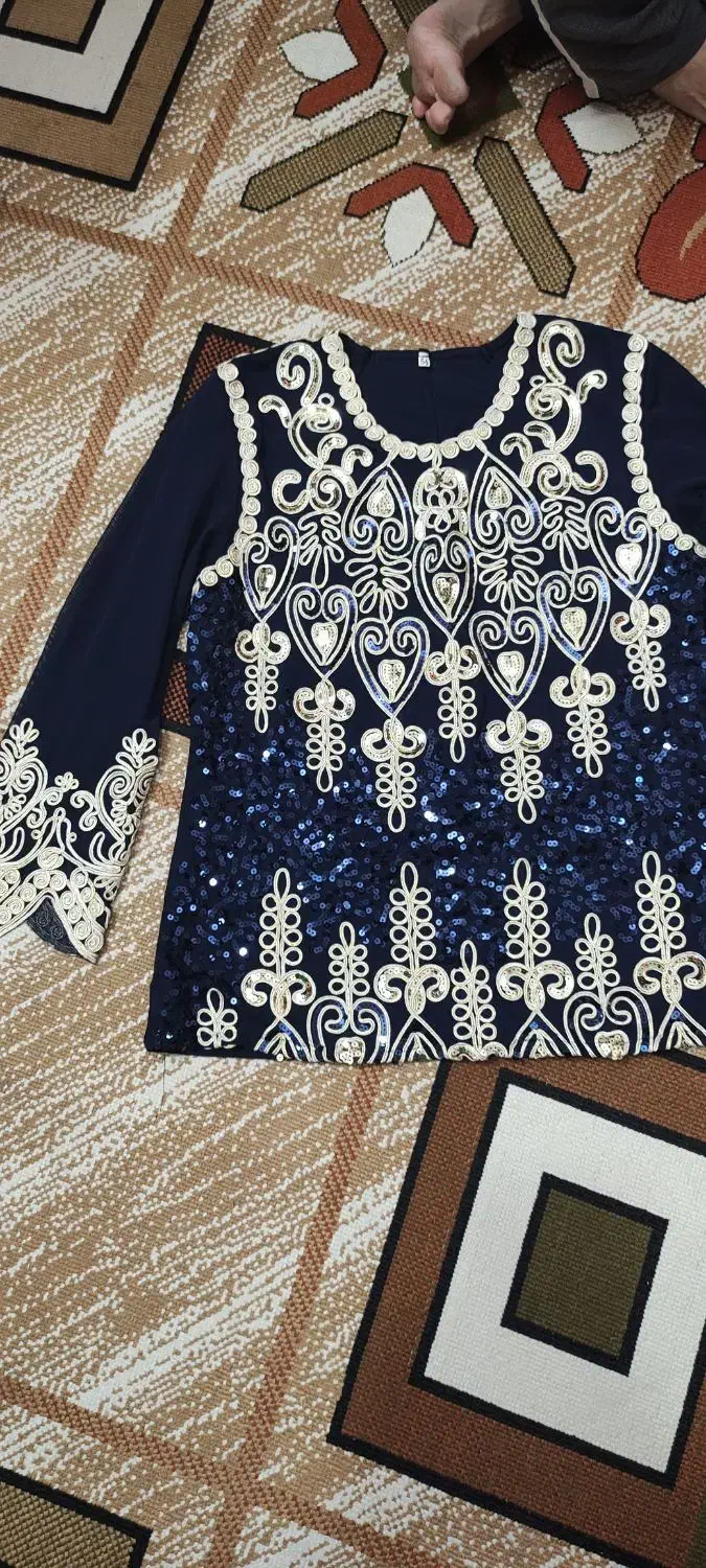 بلو شیک خامه دوزی مجلسی فری سایز...نو|لباس|سبزوار, قصبه اب یمین|دیوار