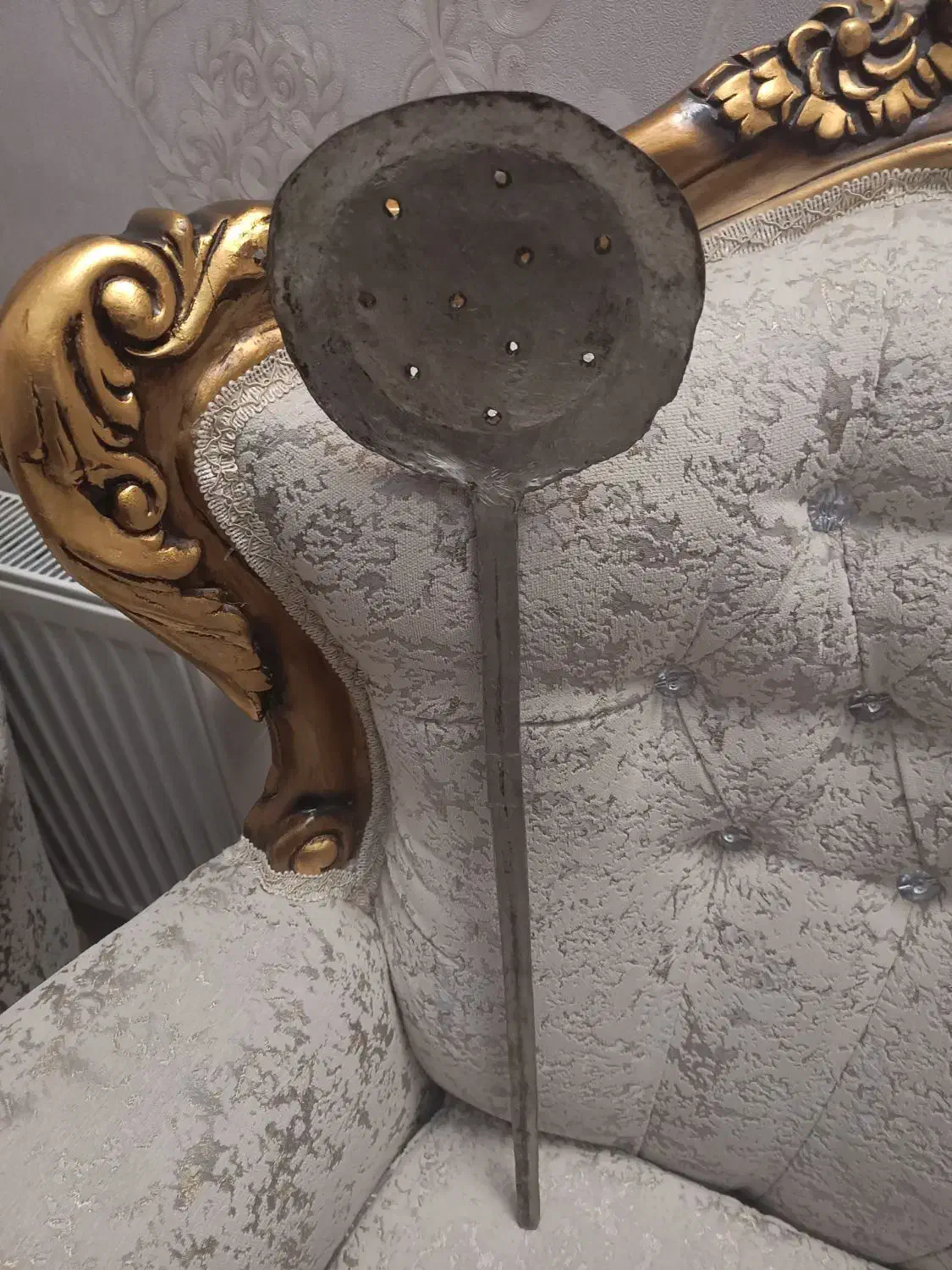 کفگیر مسی قدیمی|کلکسیون اشیاء عتیقه|رباطکریم, رباطکریم|دیوار