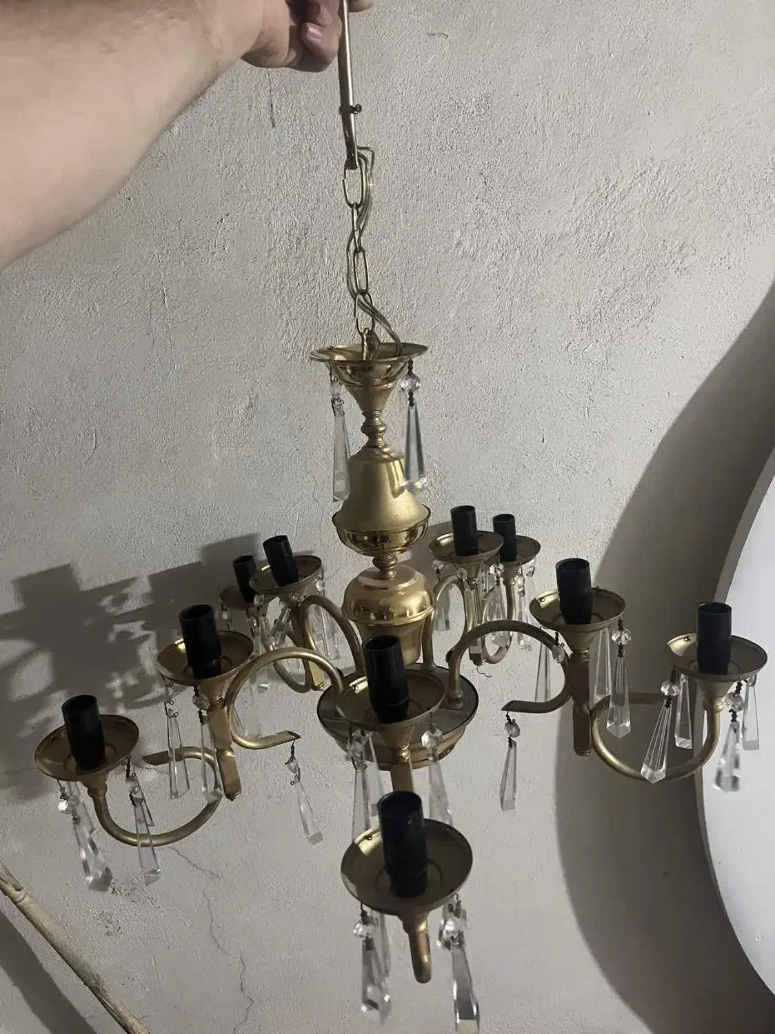 لوستر طلایی 10 شعله|لوستر و چراغ آویز|تهران, سلسبیل شمالی|دیوار