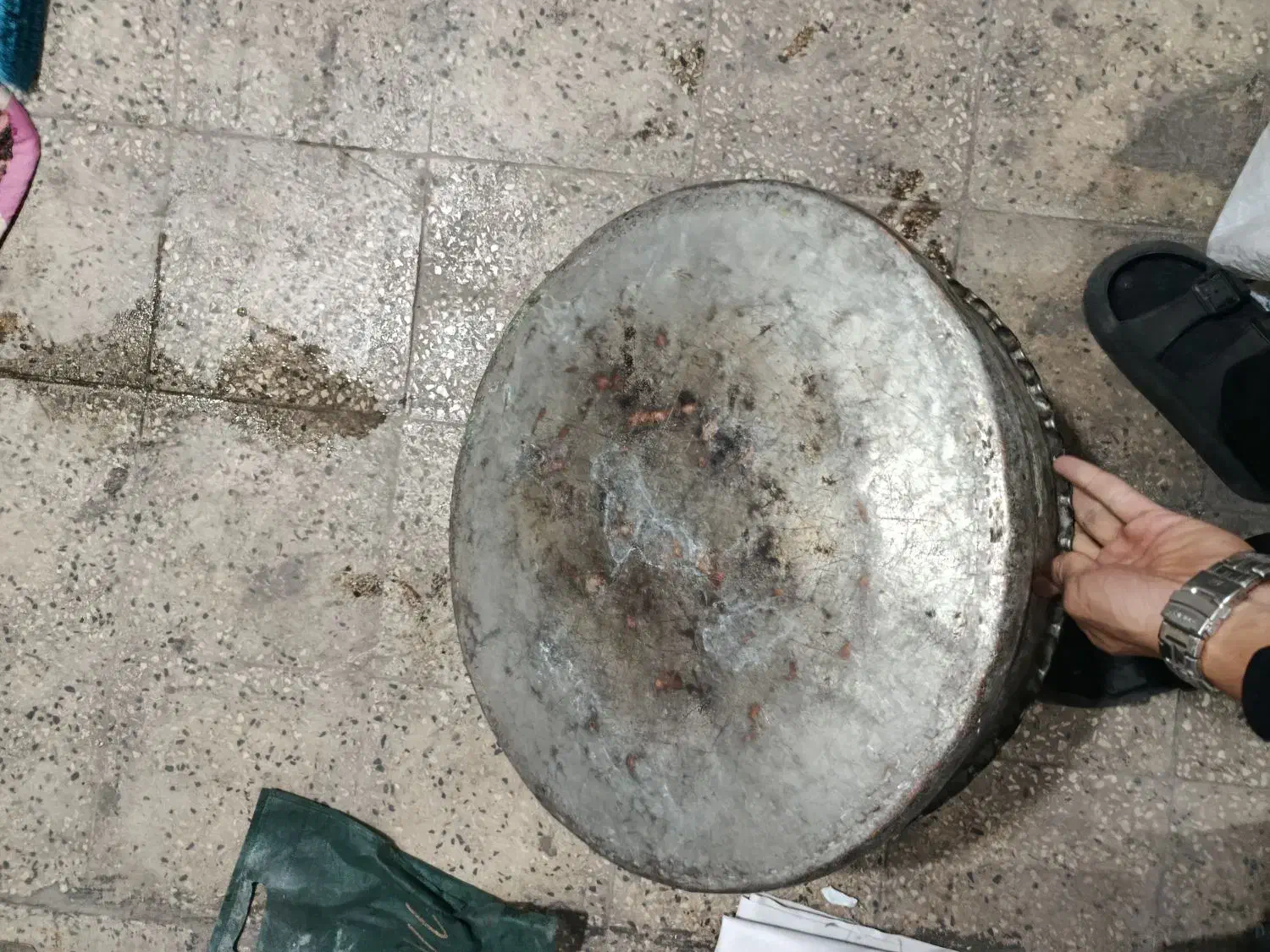 تشت مسی قدیمی|کلکسیون اشیاء عتیقه|خرمدره, |دیوار