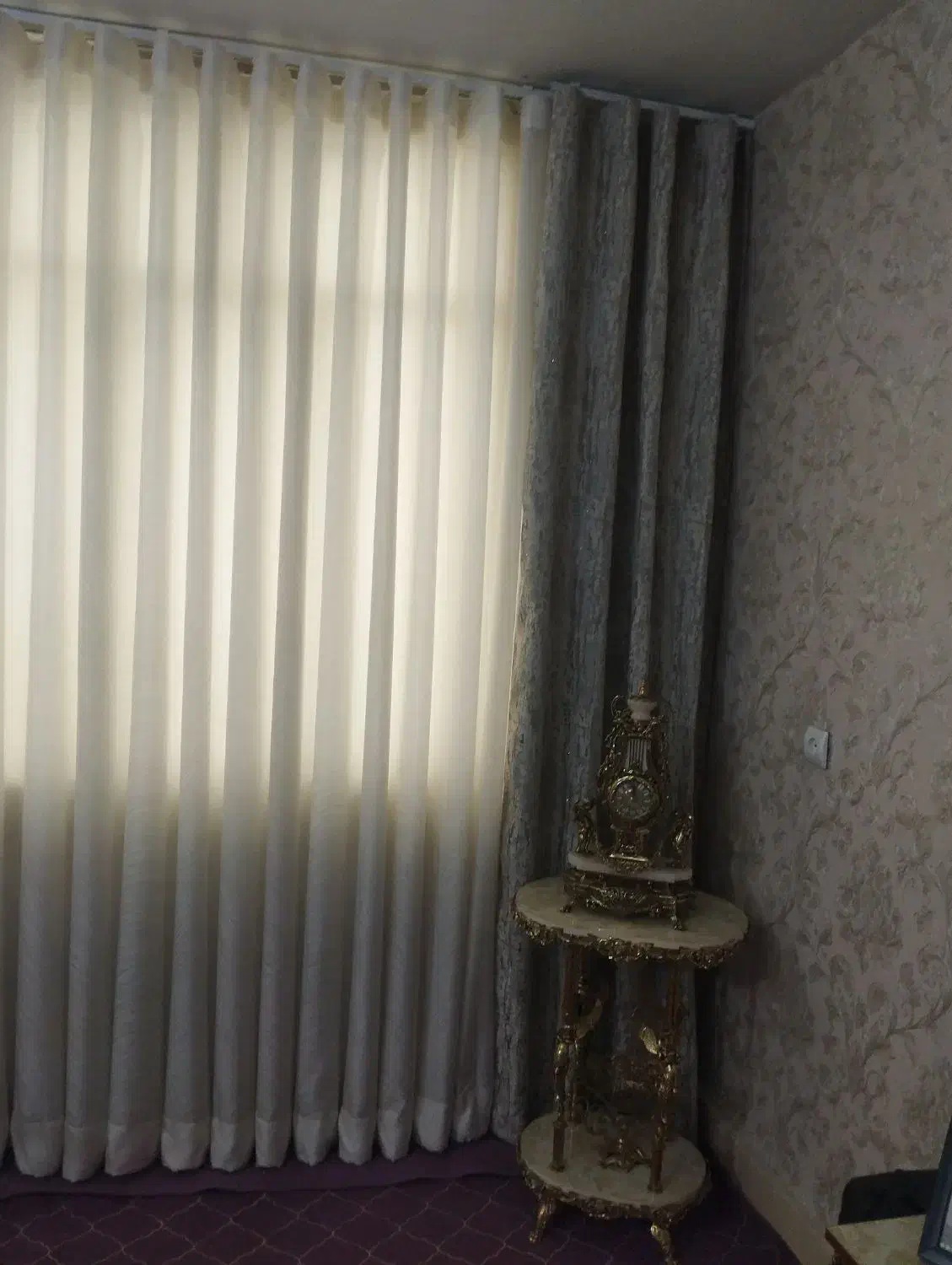 فروش شال پرده نگین دار جفت|پرده، رانر، رومیزی|نسیمشهر, |دیوار