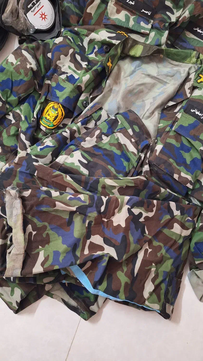 لباس سربازی پدافند، پوتین و کلاه، کیف واکس|لباس|اصفهان, فرح آباد|دیوار