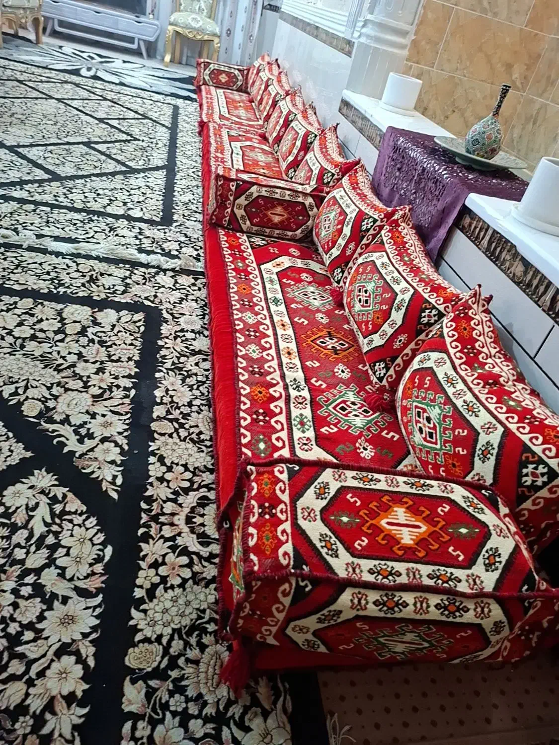 پافرشی سلطنتی گلیمی|گلیم، جاجیم، گبه|دهدشت, |دیوار